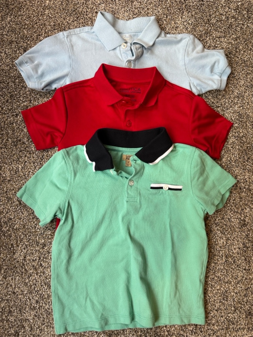 Boys Polo Shirt Bundle - Mint Green, Red, Light Blue